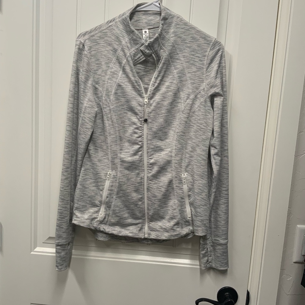 90 Degree By Reflex Light Gray Heather Zip-Up Jacket